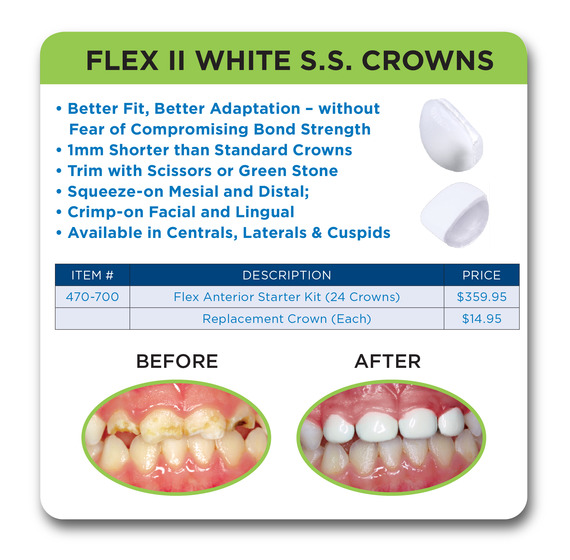 Pediatric Crowns Flex II White S.S. Crowns SML