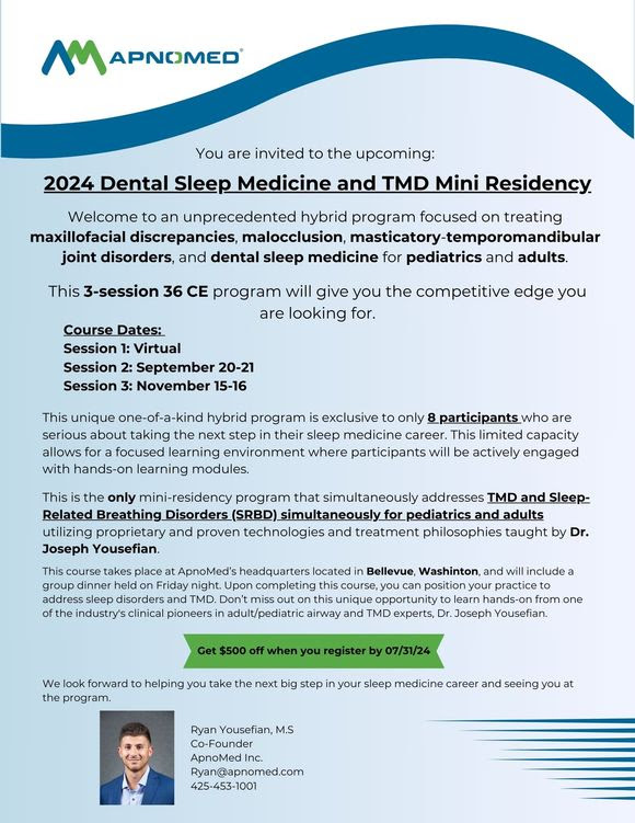 TMD and Sleep Mini-Residency
